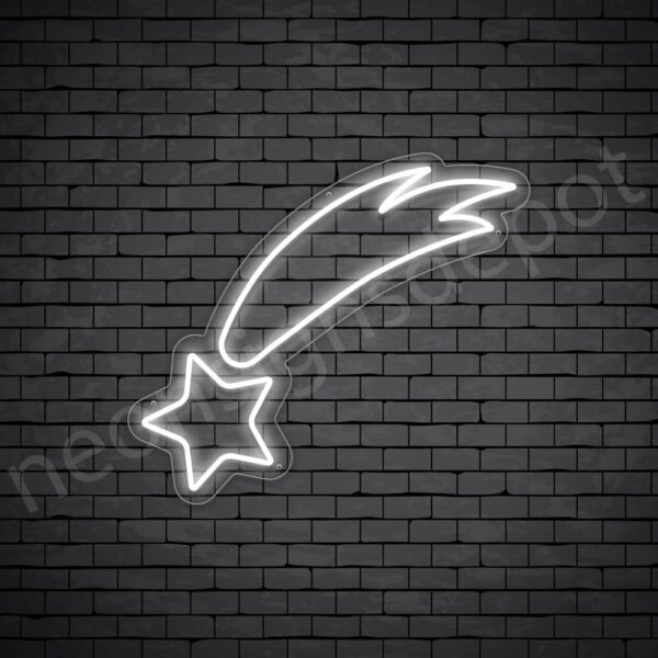 Shooting-Star-Neon-Sign-21x24-WS-C-WHITE White Shooting Star Sign
