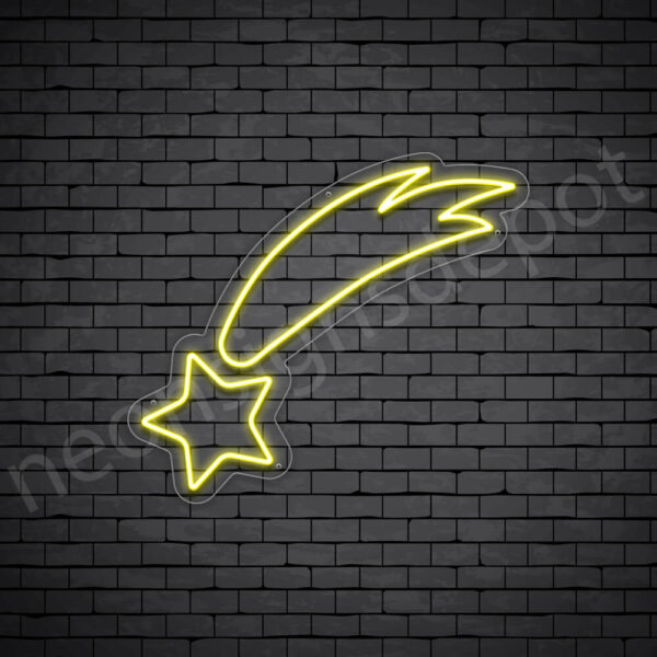 Shooting-Star-Neon-Sign-21x24-WS-C-YELLOW Yellow Shooting Star Sign