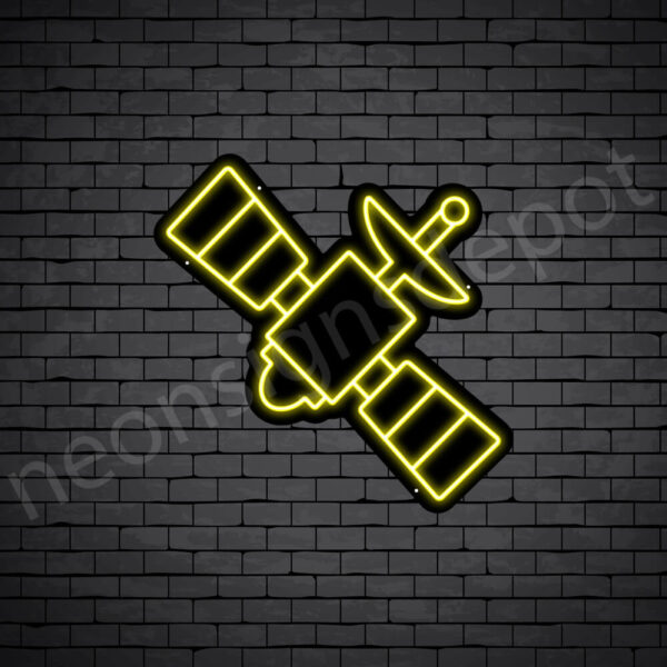 Space-Satellite-Neon-Sign-24x24-WS-B-YELLOW Space-Satellite-Neon-Sign-24x24-WS-B-YELLOW
