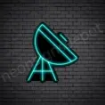 Bright Blue Space Satellite V3 Neon Sign