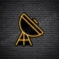 Orange Space Satellite V3 Neon Sign