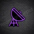 Purple Space Satellite V3 Neon Sign