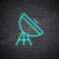 Bright Blue Space Satellite Neon Sign