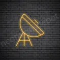 Orange Space Satellite Neon Sign