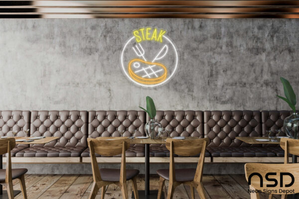 Steak V15 Neon Sign_Transparent_Mockup_Template01 Steak V15 Neon Sign_Transparent_Mockup_Template01
