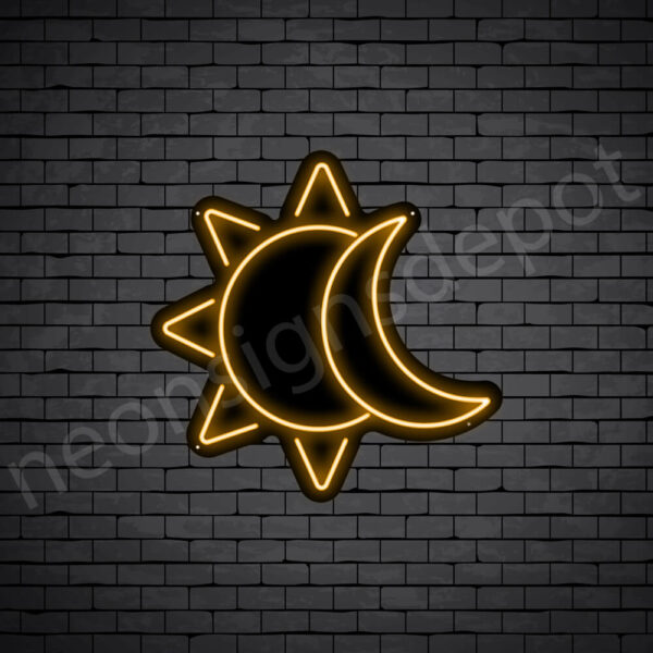 Sun-Moon-Neon-Sign-24x24-WS-B-ORANGE Orange Sun Moon Neon Sign