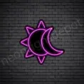 Pink Sun Moon Neon Sign