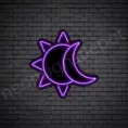 Purple Sun Moon Neon Sign