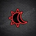 Red Sun Moon Neon Sign