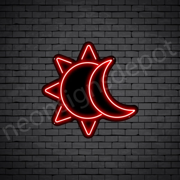 Sun-Moon-Neon-Sign-24x24-WS-B-RED Red Sun Moon Neon Sign