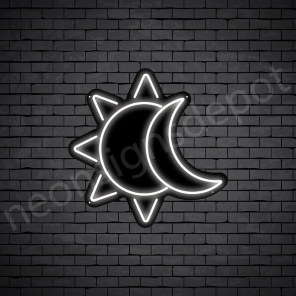 Sun-Moon-Neon-Sign-24x24-WS-B-WHITE White Sun Moon Neon Sign