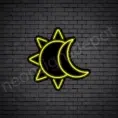 Yellow Sun Moon Neon Sign