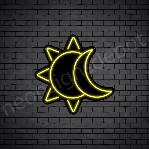 Sun-Moon-Neon-Sign-24x24-WS-B-YELLOW Yellow Sun Moon Neon Sign