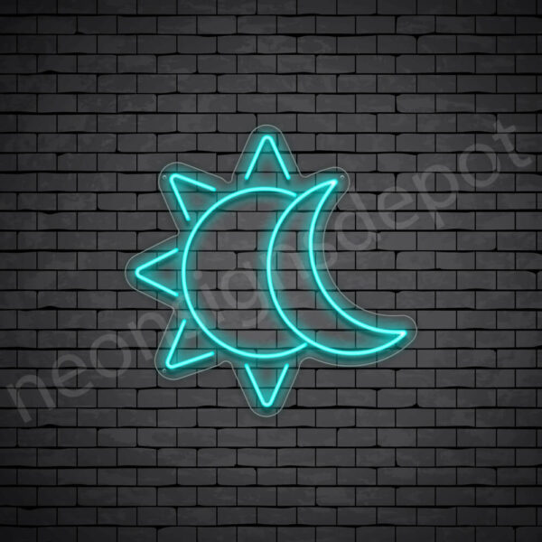 Sun-Moon-Neon-Sign-24x24-WS-C-BRIGHT-BLUE Bright Blue Sun Moon Neon Sign