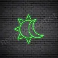 Green Sun Moon Neon Sign