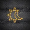 Orange Sun Moon Neon Sign