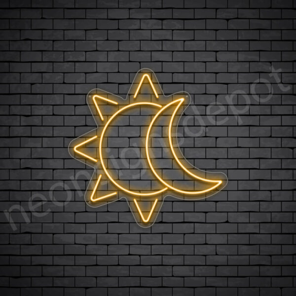 Sun-Moon-Neon-Sign-24x24-WS-C-ORANGE Orange Sun Moon Neon Sign