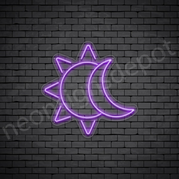 Sun-Moon-Neon-Sign-24x24-WS-C-PURPLE Purple Sun Moon Neon Sign