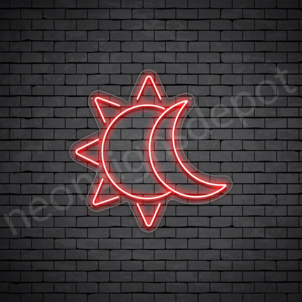 Sun-Moon-Neon-Sign-24x24-WS-C-RED Red Sun Moon Neon Sign