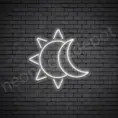 White Sun Moon Neon Sign