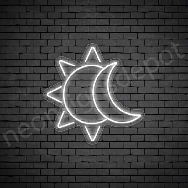 Sun-Moon-Neon-Sign-24x24-WS-C-WHITE White Sun Moon Neon Sign