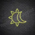 Yellow Sun Moon Neon Sign