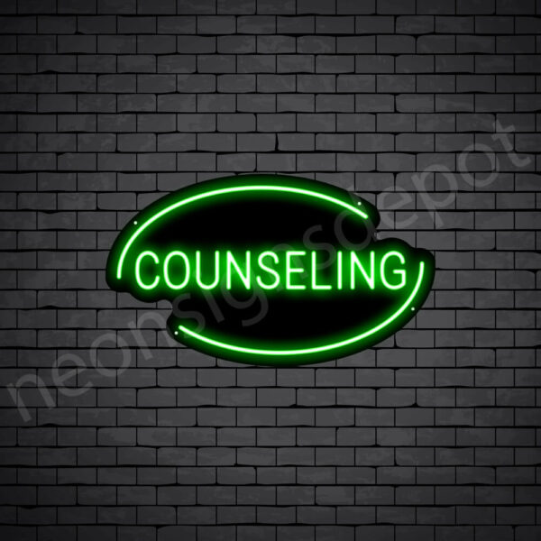 Counseling-V3-Neon-Sign-14x24-WS-B-GREEN Green Counseling V3 Neon Sign