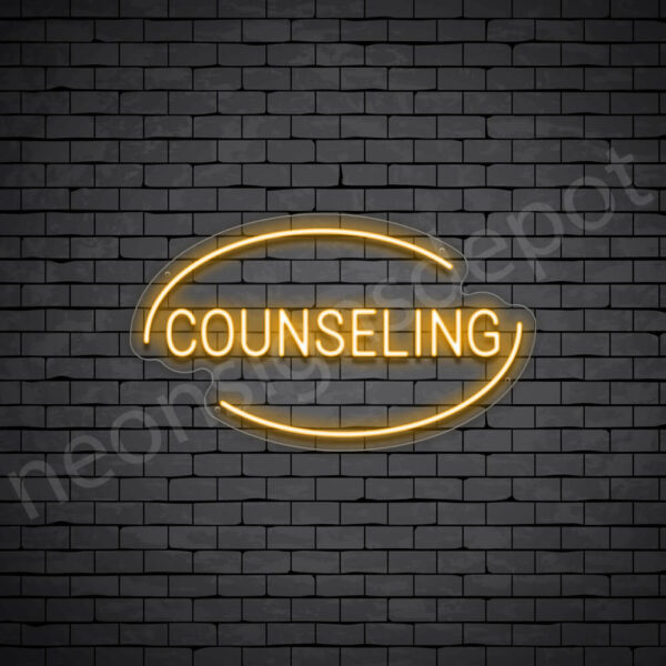 Counseling-V3-Neon-Sign-14x24-WS-C-ORANGE Orange Counseling V3 Sign
