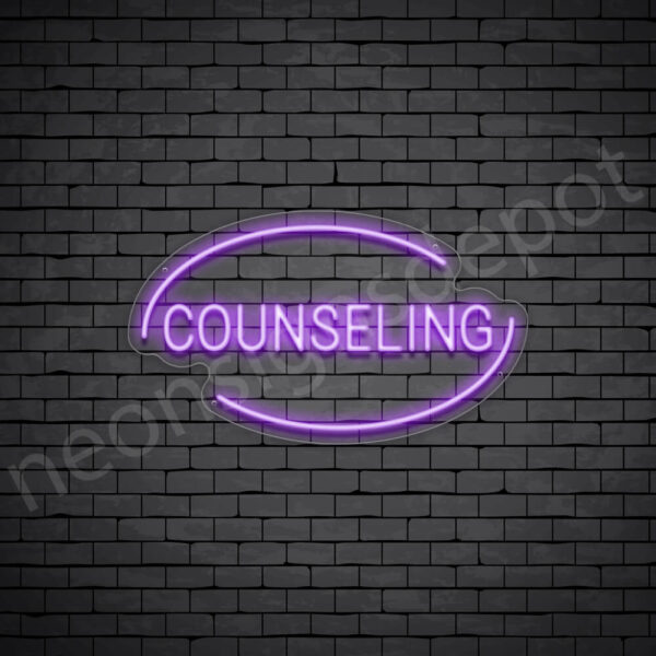 Counseling-V3-Neon-Sign-14x24-WS-C-PURPLE Purple Counseling V3 Sign