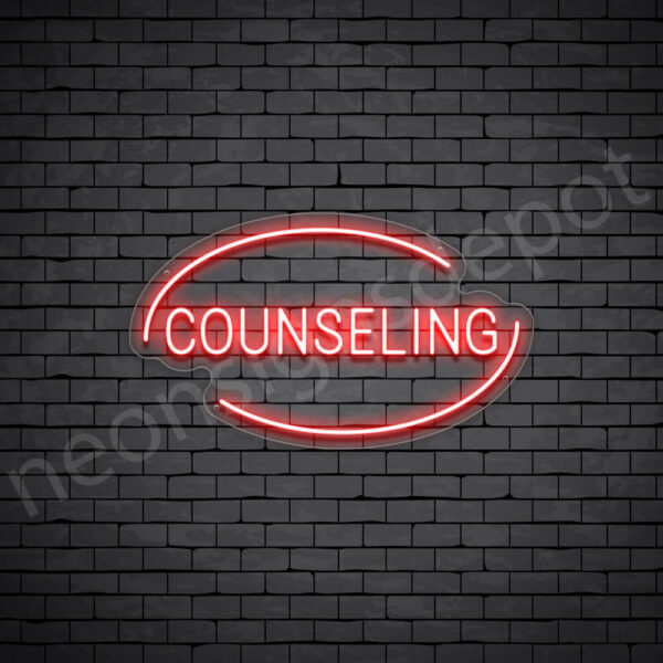 Counseling-V3-Neon-Sign-14x24-WS-C-RED Red Counseling V3 Sign