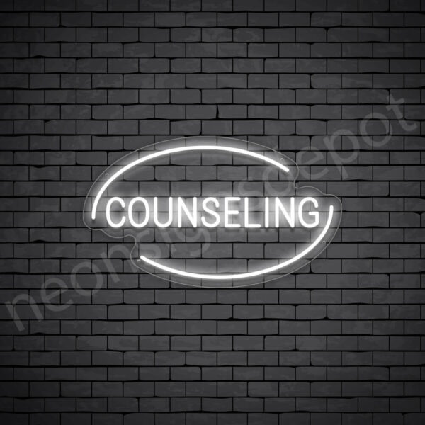 Counseling-V3-Neon-Sign-14x24-WS-C-WHITE White Counseling V3 Sign