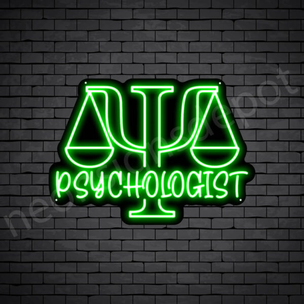 Psychologist-V7-Neon-Sign-17x24-WS-B-GREEN Green Psychologist V7 Neon Sign