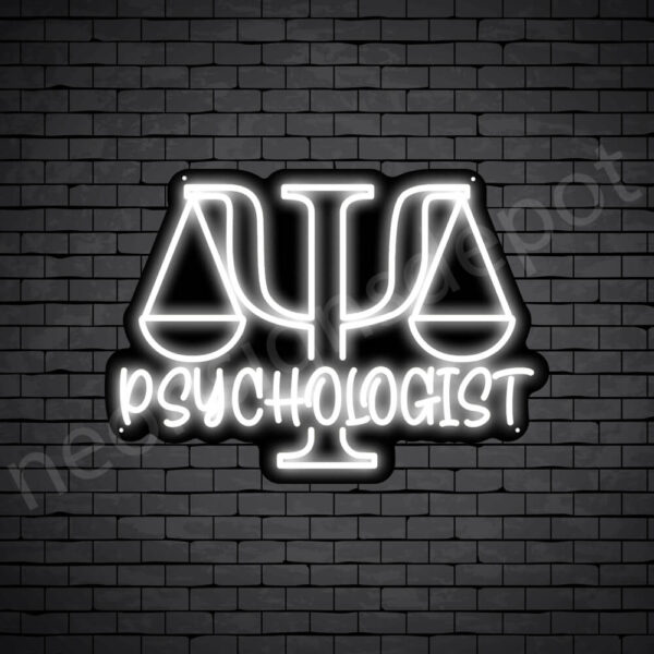 Psychologist-V7-Neon-Sign-17x24-WS-B-WHITE White Psychologist V7 Neon Sign