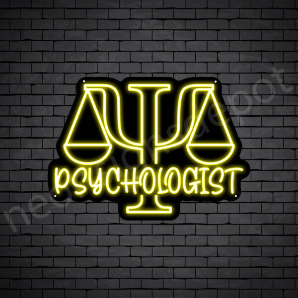 Psychologist-V7-Neon-Sign-17x24-WS-B-YELLOW Yellow Psychologist V7 Neon Sign