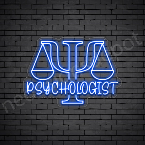 Psychologist-V7-Neon-Sign-17x24-WS-C-DARK-BLUE Blue Psychologist V7 Sign