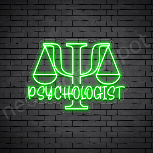 Psychologist-V7-Neon-Sign-17x24-WS-C-GREEN Green Psychologist V7 Sign