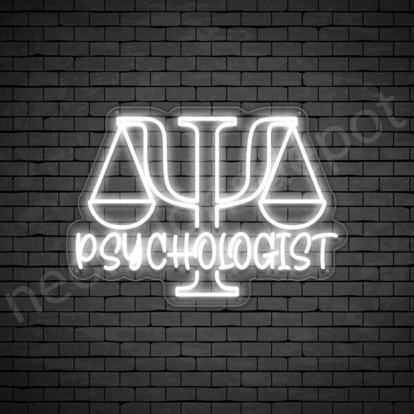 Psychologist-V7-Neon-Sign-17x24-WS-C-WHITE White Psychologist V7 Sign