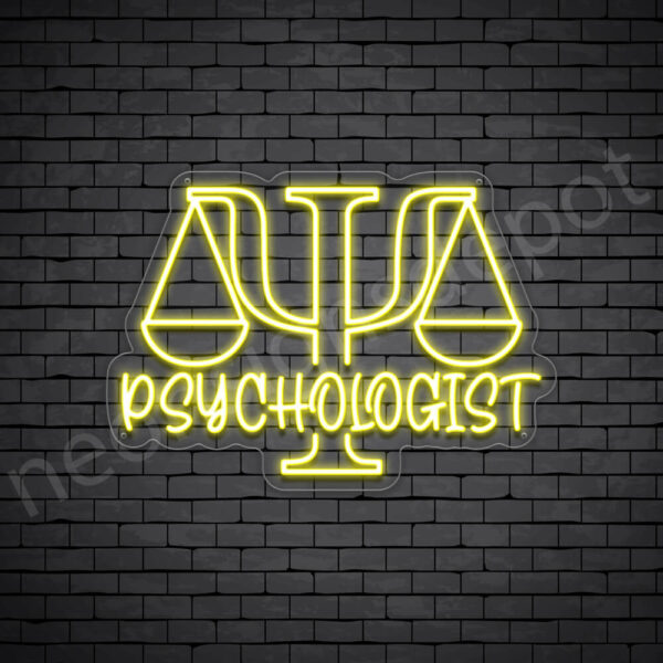 Psychologist-V7-Neon-Sign-17x24-WS-C-YELLOW Yellow Psychologist V7 Sign