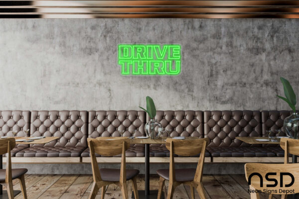 Drive-Thru V6 Neon Sign_Transparent_Mockup_Template01_green Drive-Thru V6 Neon Sign_Transparent_Mockup_Template01_green