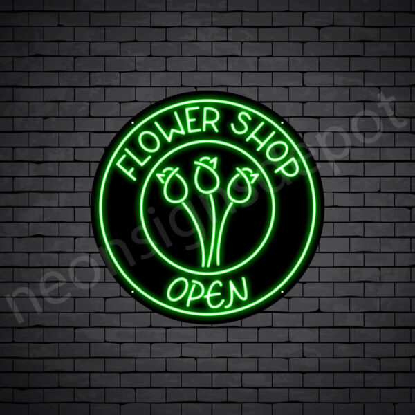 Flower-Shop-Open-Neon-Sign-24x24-WS-B-GREEN Flower-Shop-Open-Neon-Sign-24x24-WS-B-GREEN