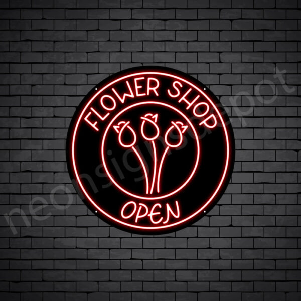 Flower-Shop-Open-Neon-Sign-24x24-WS-B-RED Flower-Shop-Open-Neon-Sign-24x24-WS-B-RED
