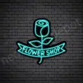 WS Bright Blue Flower Shop V2 Neon Sign