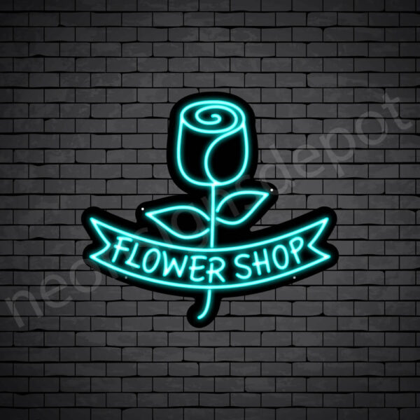 Flower-Shop-V2-Neon-Sign-22x24-WS-B-BRIGHT-BLUE WS Bright Blue Flower Shop V2 Neon Sign
