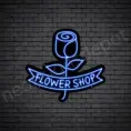 WS Dark Blue Flower Shop V2 Neon Sign