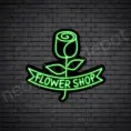 WS Green Flower Shop V2 Neon Sign