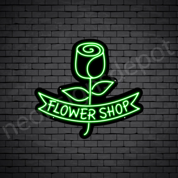 Flower-Shop-V2-Neon-Sign-22x24-WS-B-GREEN WS Green Flower Shop V2 Neon Sign