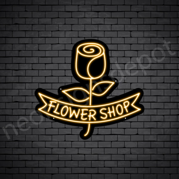 Flower-Shop-V2-Neon-Sign-22x24-WS-B-ORANGE WS Orange Flower Shop V2 Neon Sign