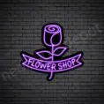 WS Purple Flower Shop V2 Neon Sign