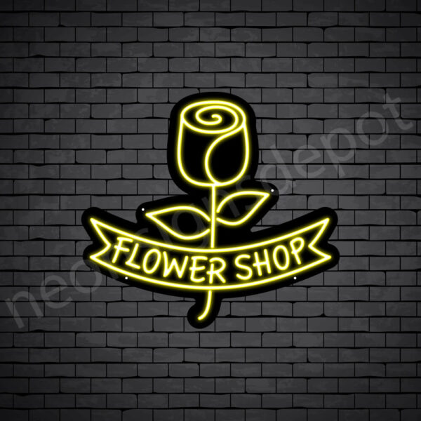 Flower-Shop-V2-Neon-Sign-22x24-WS-B-YELLOW WS Yellow Flower Shop V2 Neon Sign