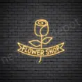 Orange Flower Shop V2 Neon Sign